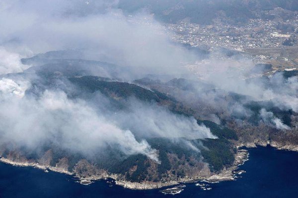 日本岩手县山火持续一周 过火面积超1600公顷