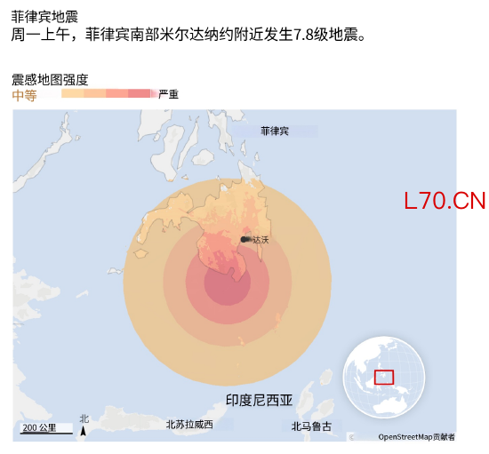 地震范围示意图