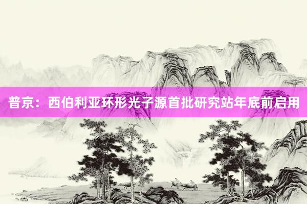 普京：西伯利亚环形光子源首批研究站年底前启用