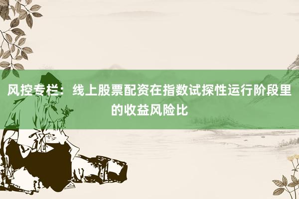 风控专栏：线上股票配资在指数试探性运行阶段里的收益风险比