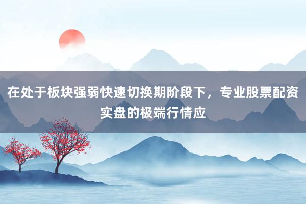 在处于板块强弱快速切换期阶段下，专业股票配资实盘的极端行情应