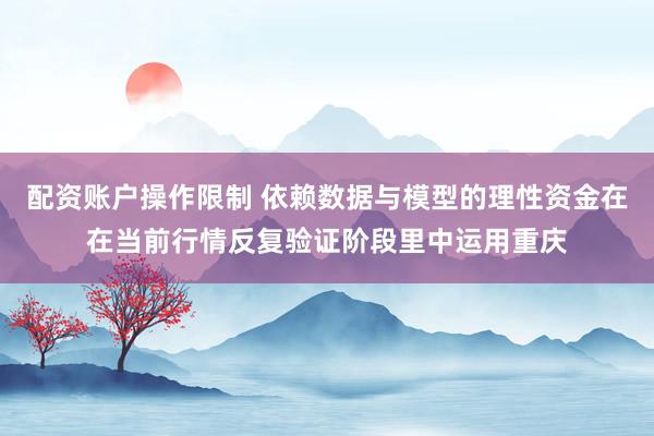 配资账户操作限制 依赖数据与模型的理性资金在在当前行情反复验证阶段里中运用重庆
