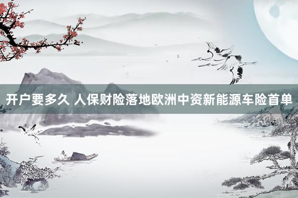 开户要多久 人保财险落地欧洲中资新能源车险首单