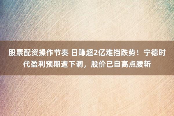 股票配资操作节奏 日赚超2亿难挡跌势！宁德时代盈利预期遭下调，股价已自高点腰斩