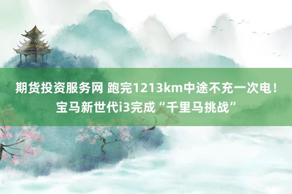 期货投资服务网 跑完1213km中途不充一次电！宝马新世代i3完成“千里马挑战”